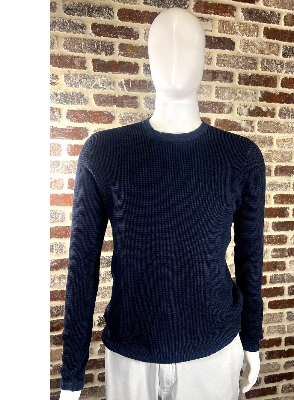 Vince. Waffle Knit Cotten Blend Thermal Crew Neck Long Sleeve Shirt Men's Size M